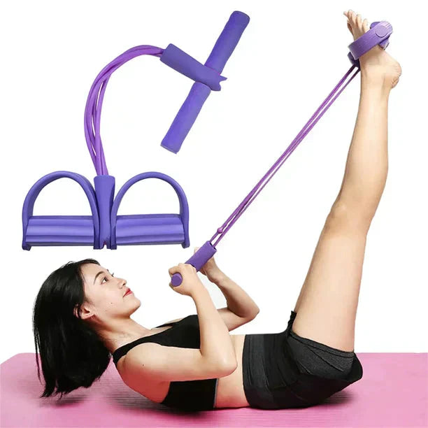 4 Tube Elastic Pedal Multi Function Puller Rope For Fitness Exercises