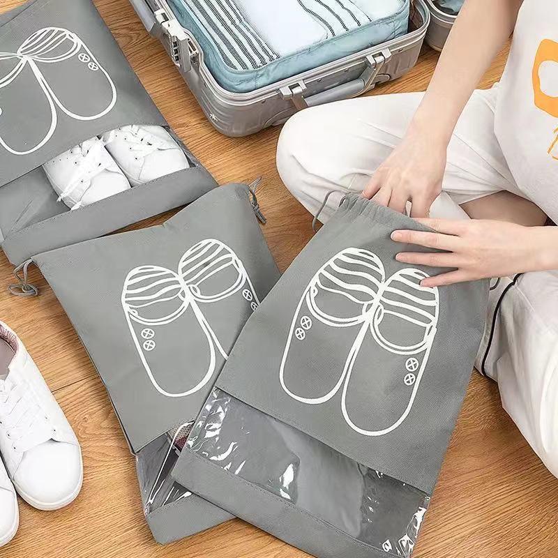 Pack of 6 - Travel Shoes Storage bag with clear window